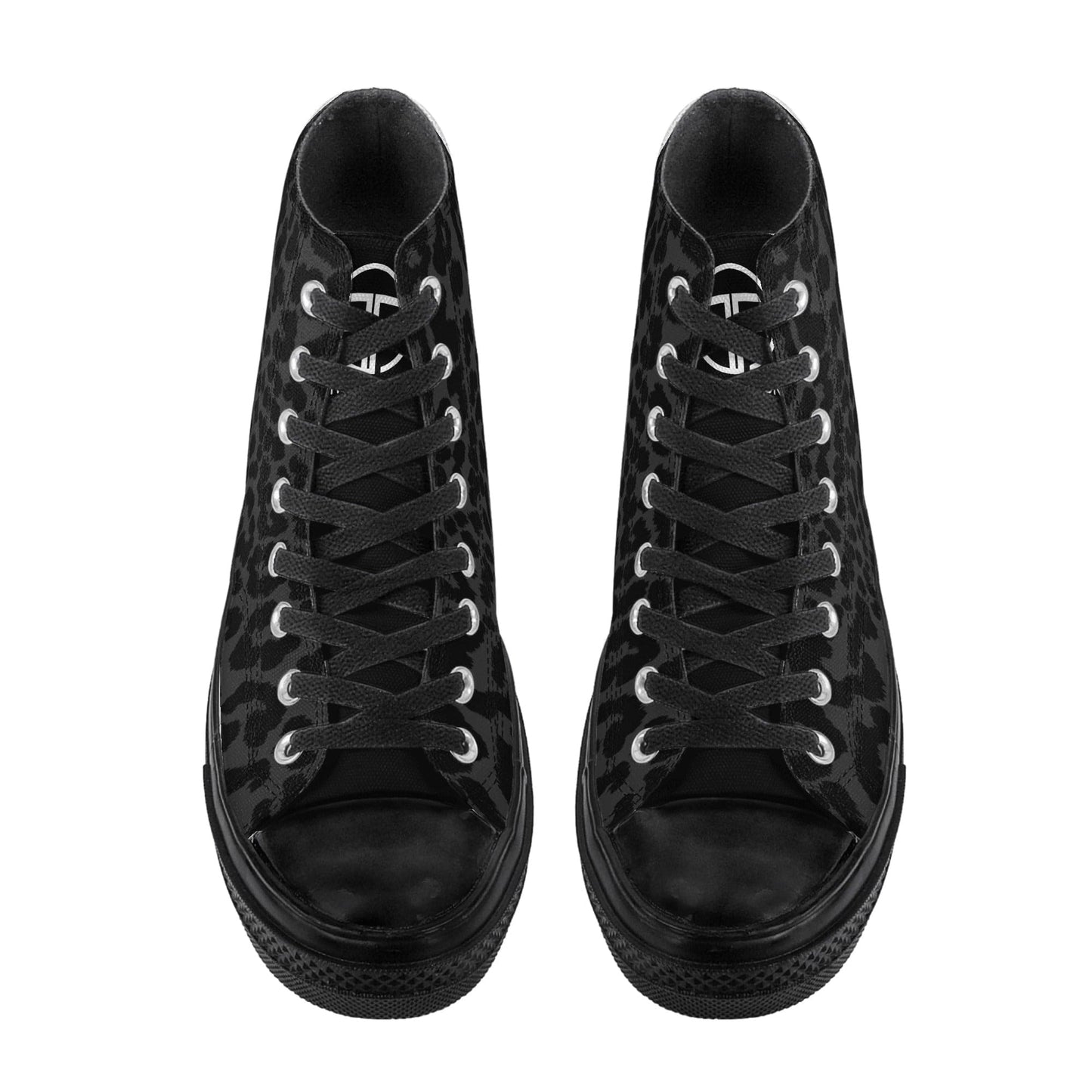 FITT FASHION HI-TOP CANVAS SNEAKERS BLACK LEOPARD