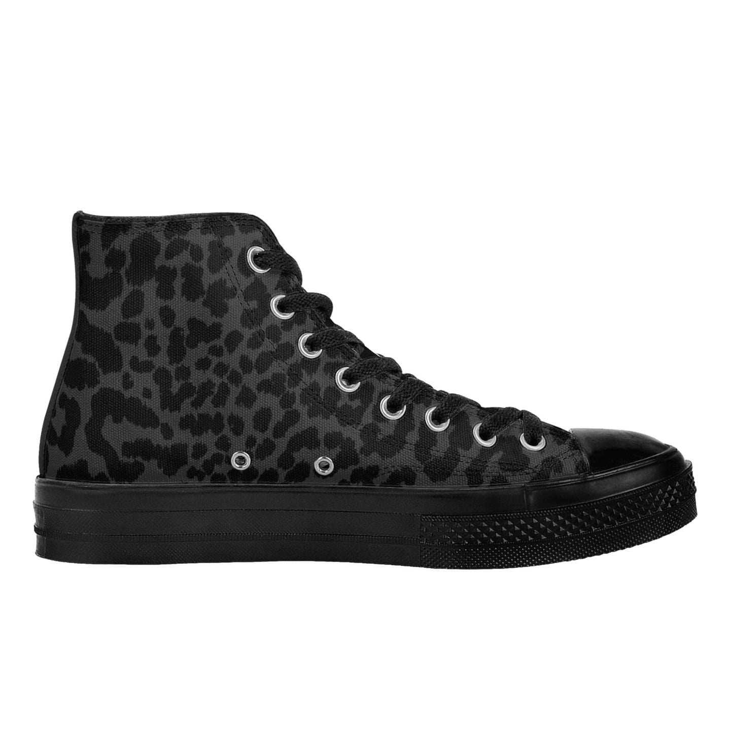 FITT FASHION HI-TOP CANVAS SNEAKERS BLACK LEOPARD