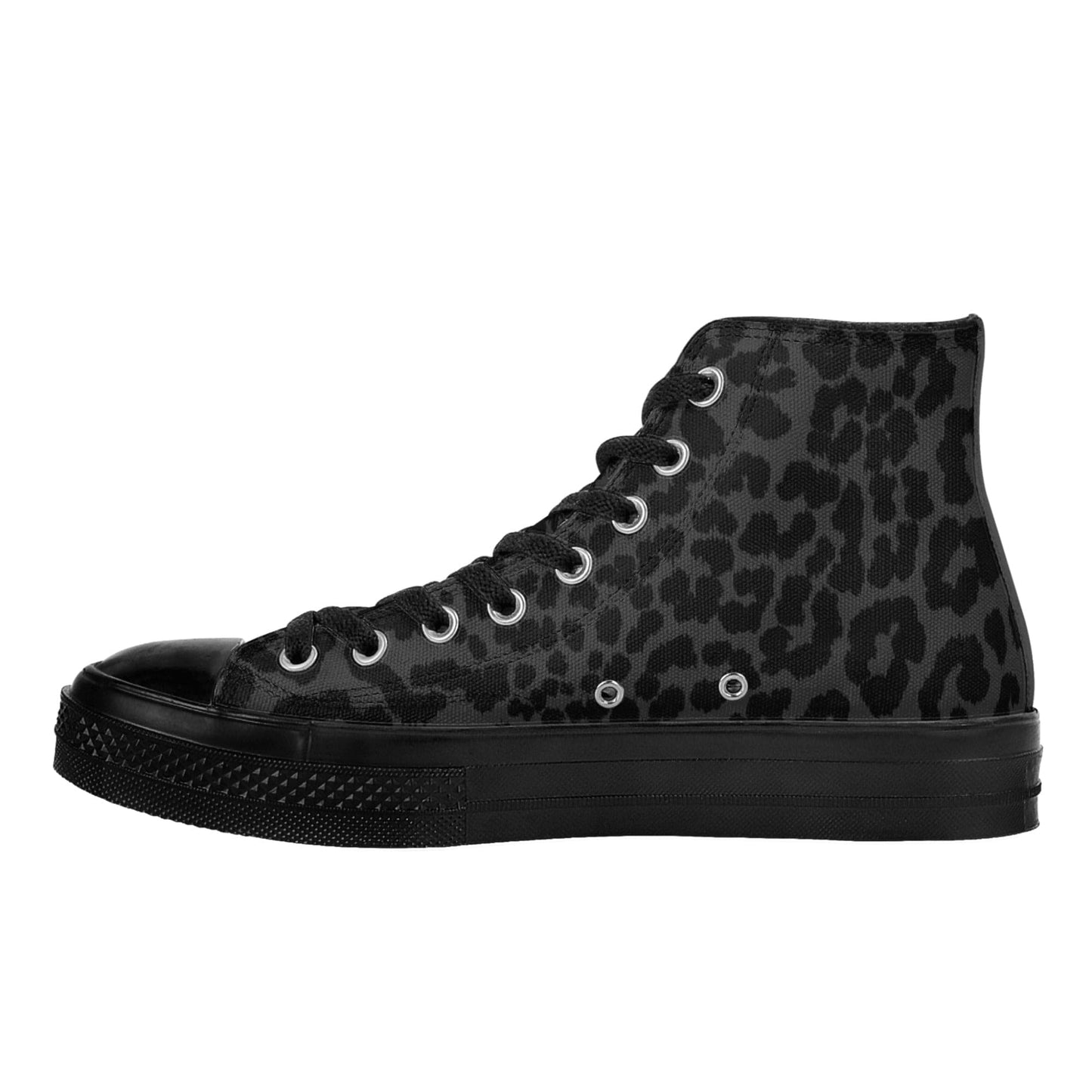 FITT FASHION HI-TOP CANVAS SNEAKERS BLACK LEOPARD