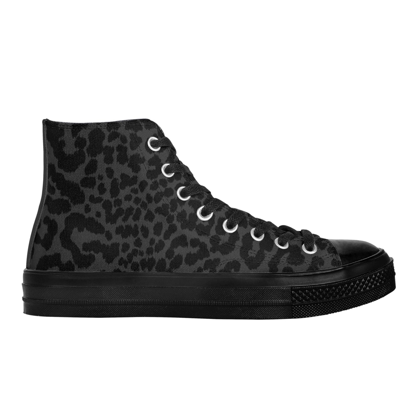 FITT FASHION HI-TOP CANVAS SNEAKERS BLACK LEOPARD