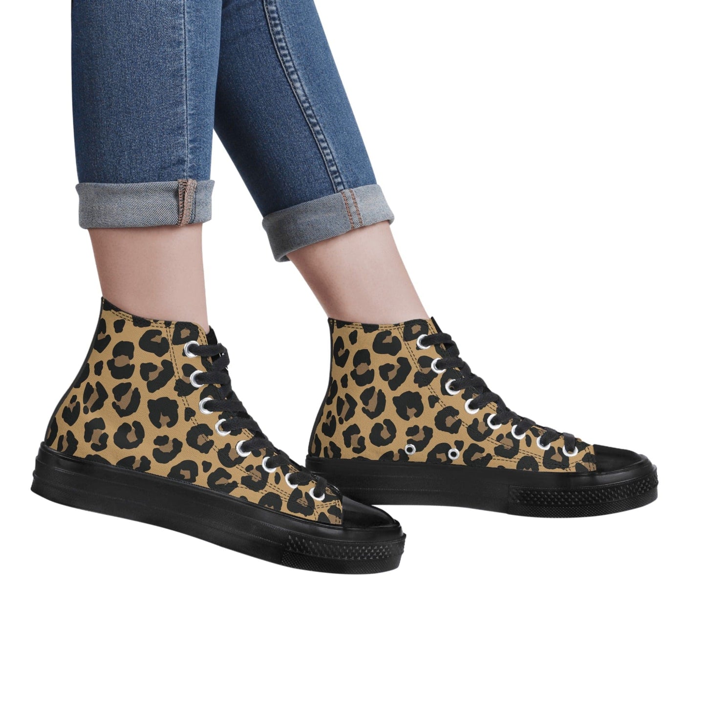FITT FASHION HI-TOP CANVAS SNEAKERS LEOPARD