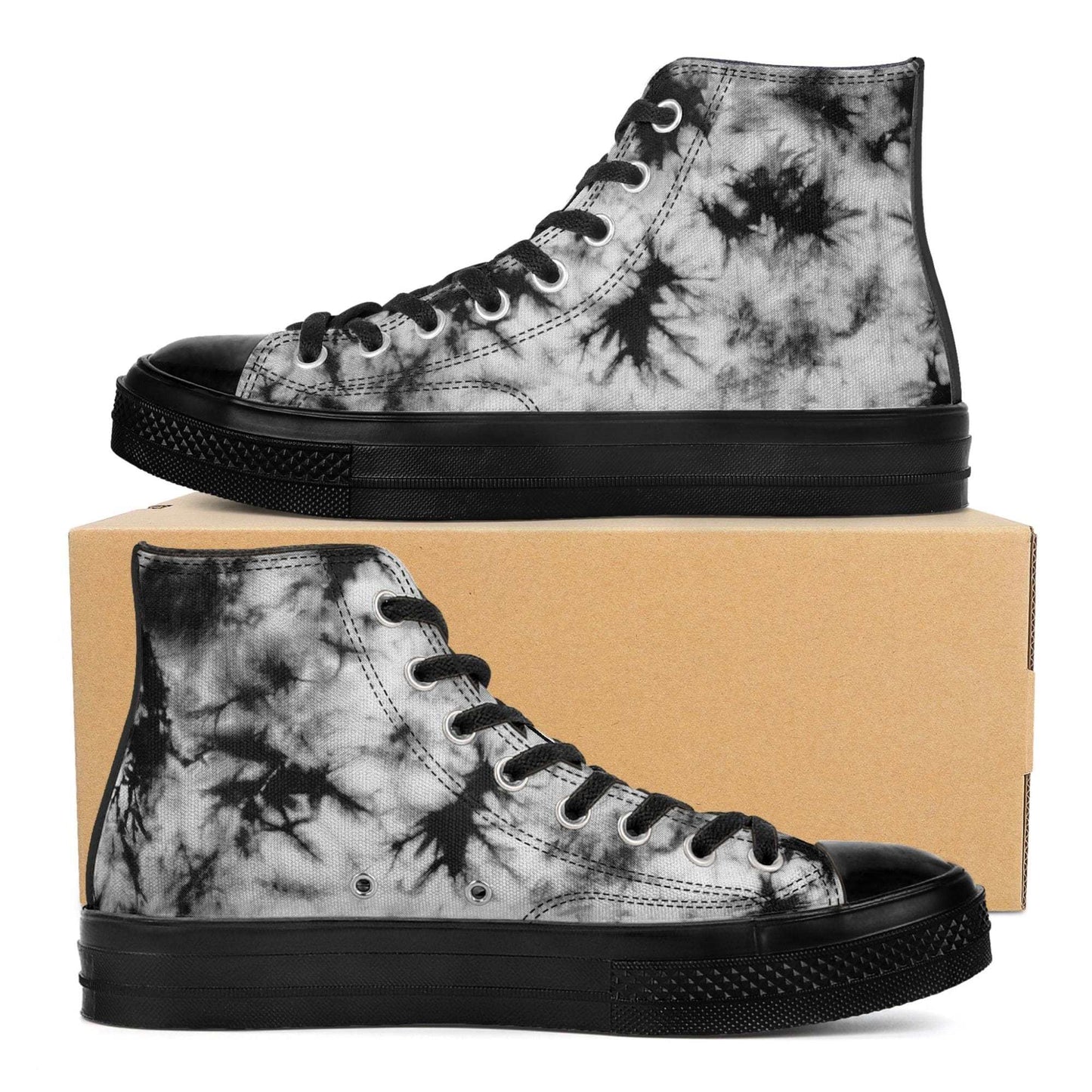 FITT FASHION HI-TOP CANVAS SNEAKERS MARBLE BLACK