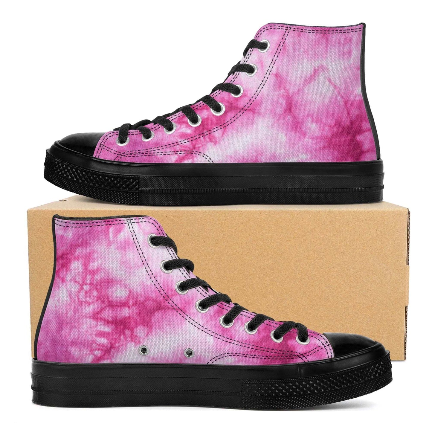 FITT FASHION HI-TOP CANVAS SNEAKERS MARBLE PINK