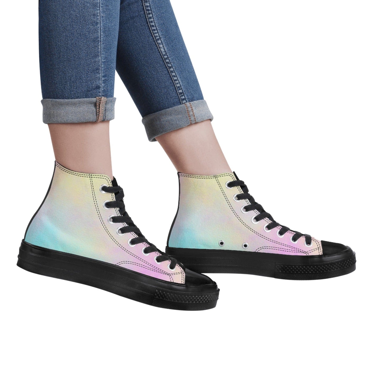 FITT FASHION HI-TOP CANVAS SNEAKERS RAINBOW
