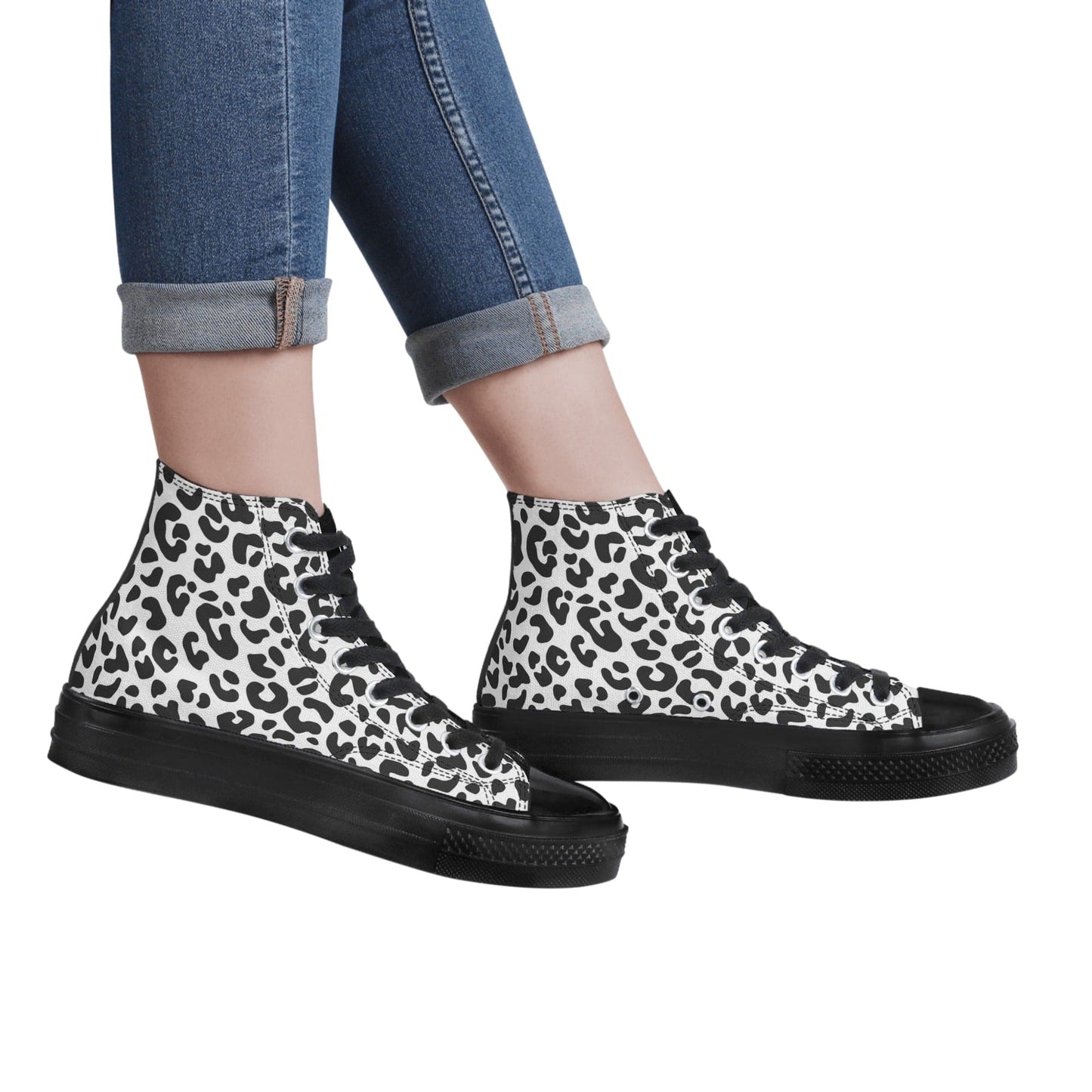 FITT FASHION HI-TOP CANVAS SNEAKERS SNOW LEOPARD