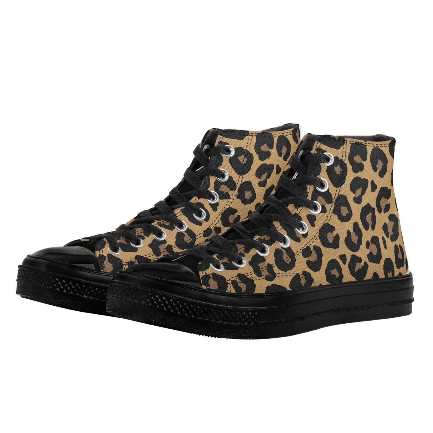 FITT FASHION US5.5 (EU36) HI-TOP CANVAS SNEAKERS LEOPARD