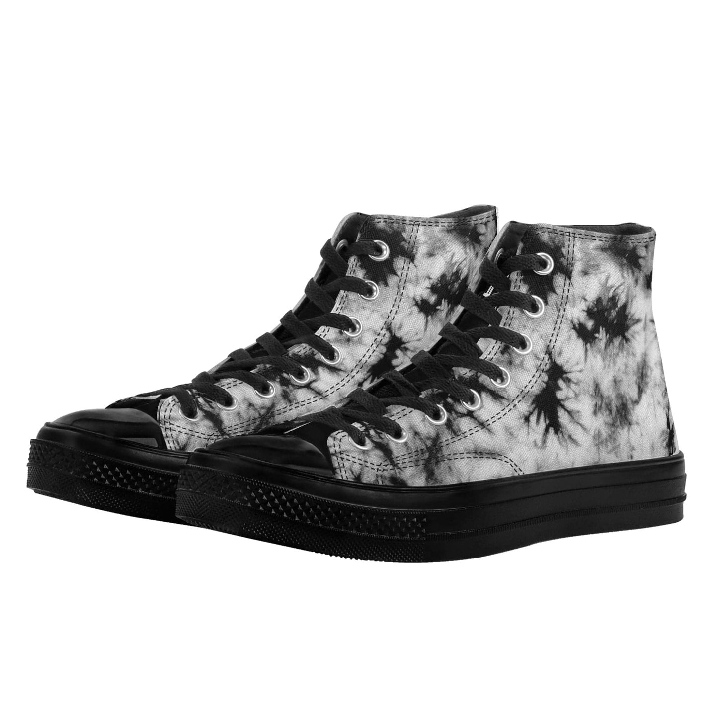 FITT FASHION US5.5 (EU36) HI-TOP CANVAS SNEAKERS MARBLE BLACK