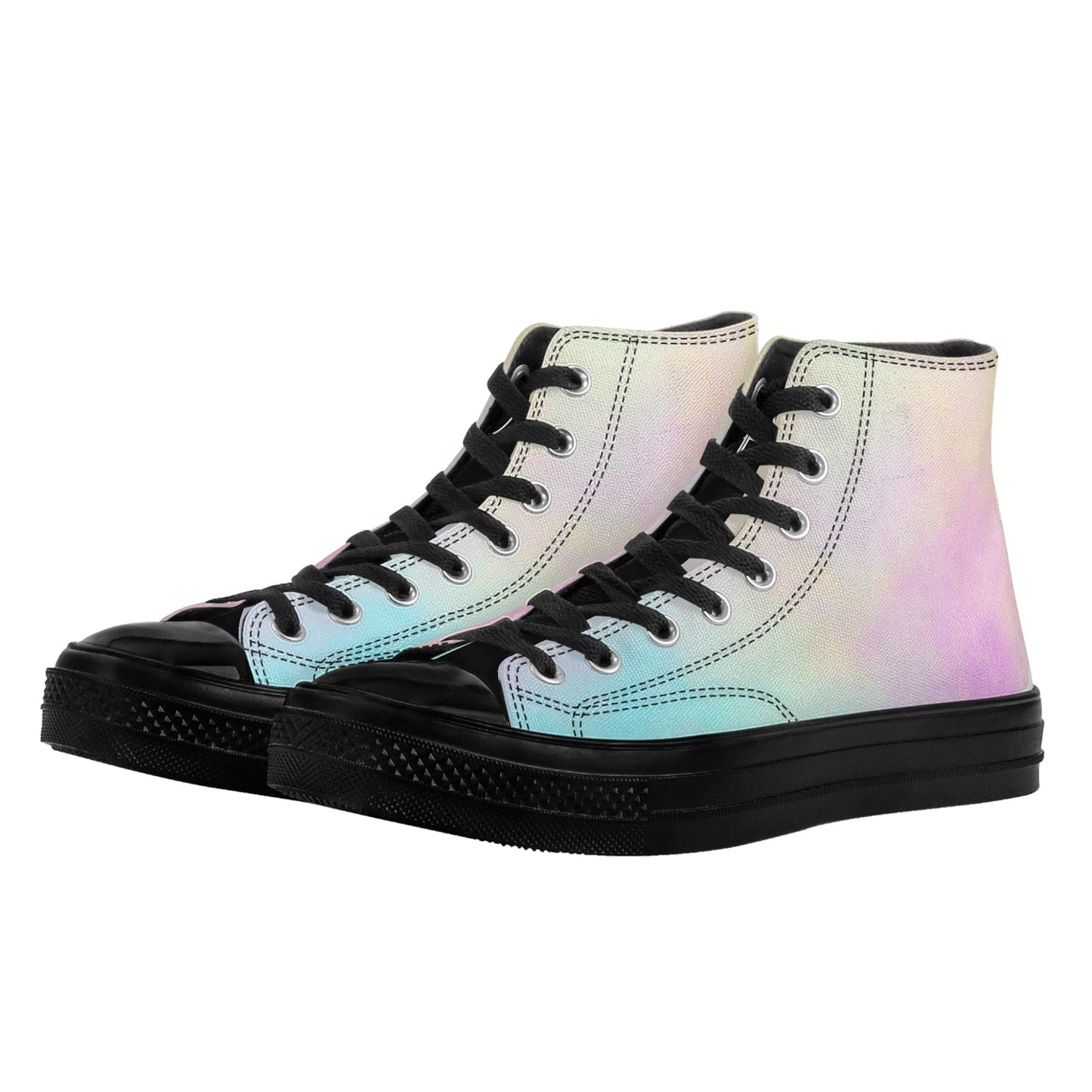 FITT FASHION US5.5 (EU36) HI-TOP CANVAS SNEAKERS RAINBOW