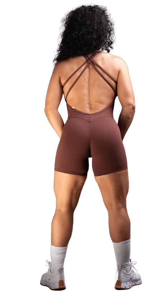 FITT FASHION WEAR LLC BODYSUIT SMALL Flex Bodysuit Brown