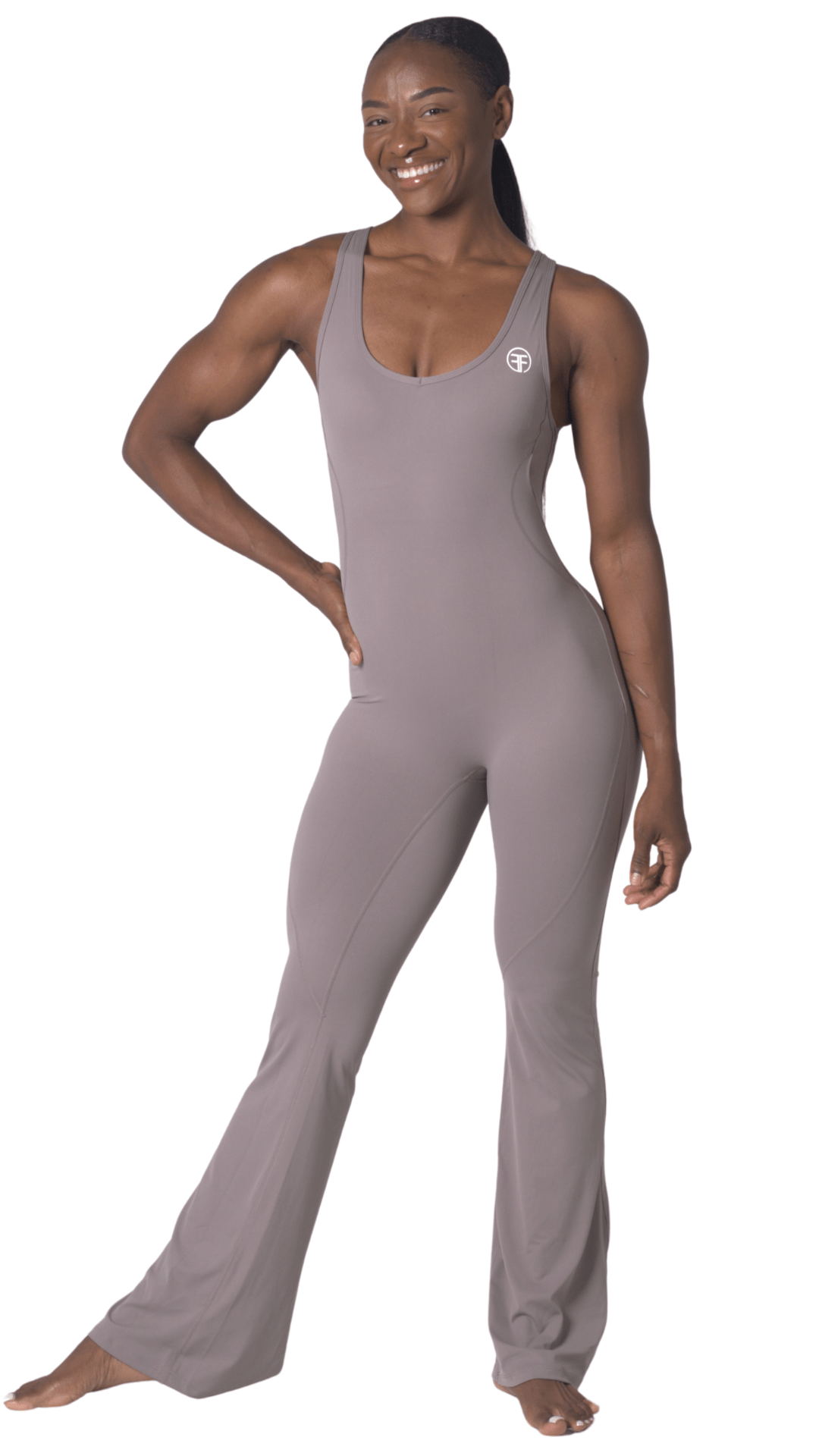 FITT FASHION WEAR LLC BODYSUIT Ultra Flare Bodysuit Biege