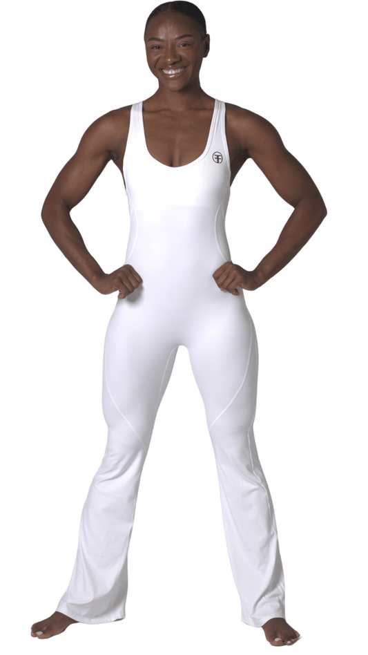 FITT FASHION WEAR LLC BODYSUIT Ultra Flare Bodysuit White