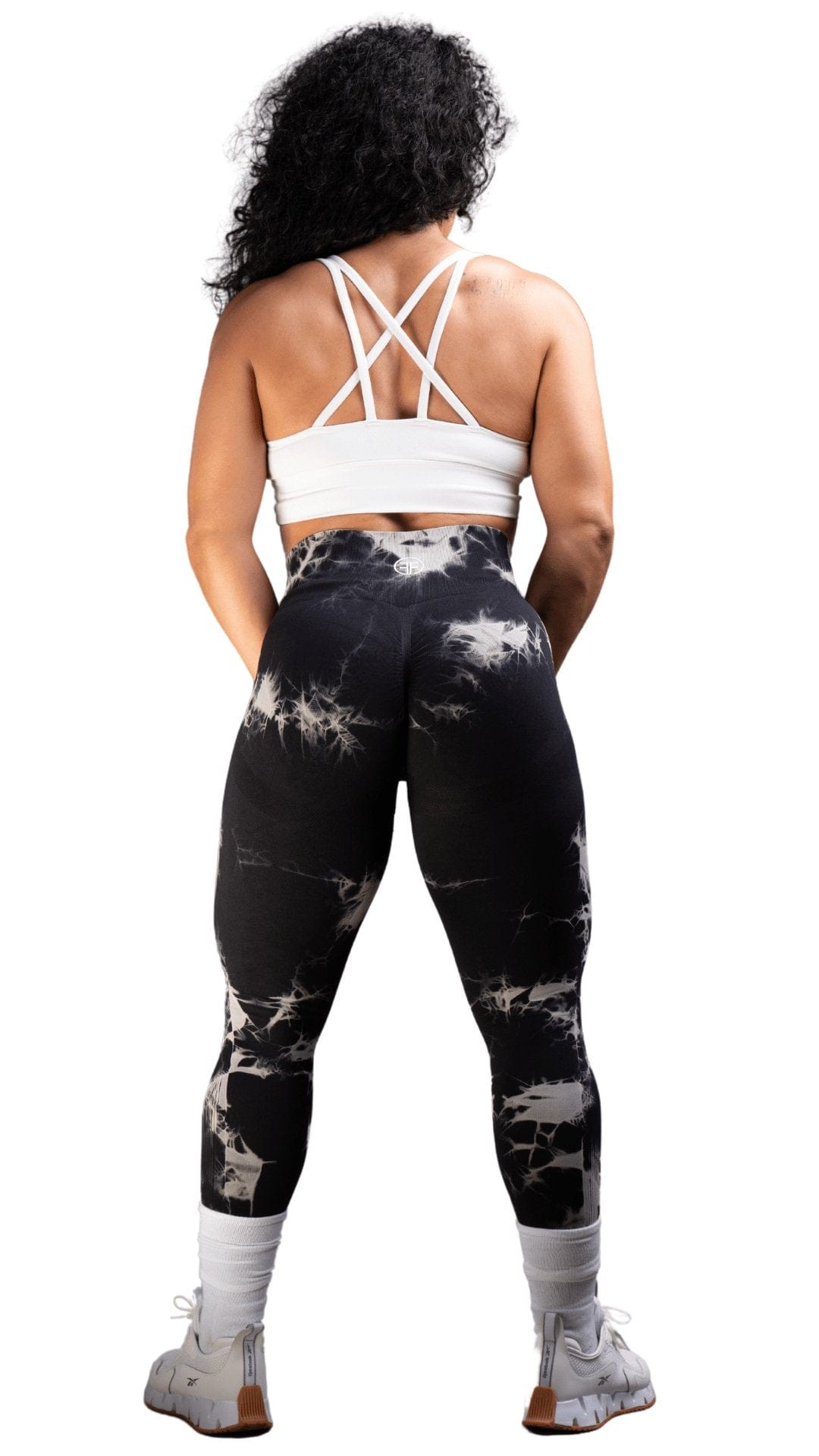 FITT FASHION WEAR LLC LEGGINGS Marbel Tie Dye Black