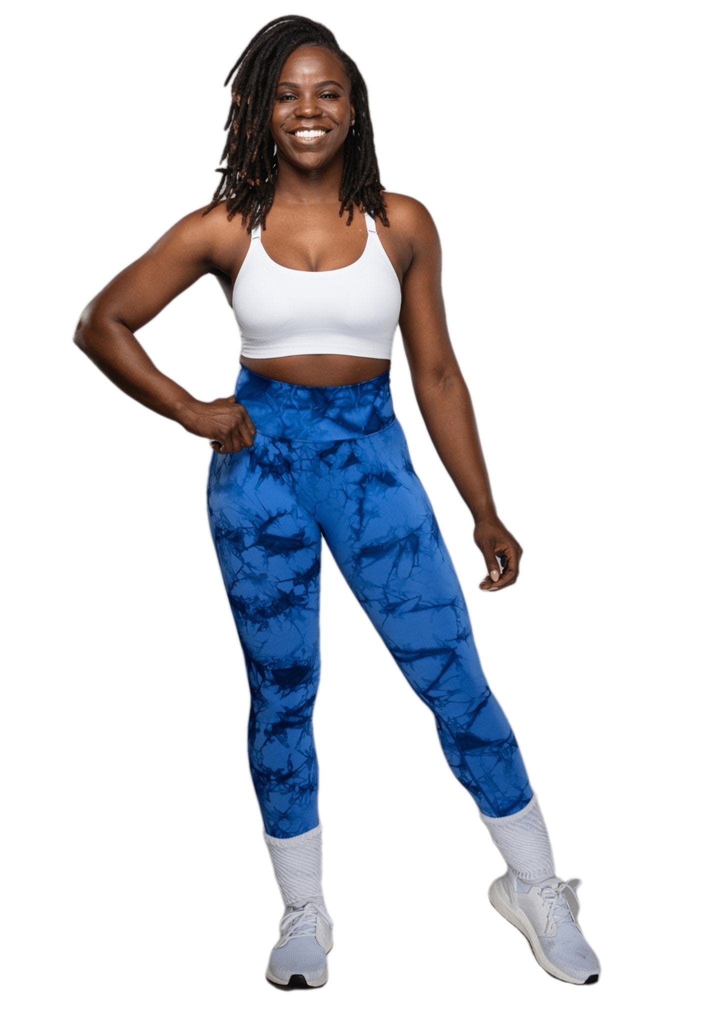FITT FASHION WEAR LLC LEGGINGS Marbel Tie Dye Blue