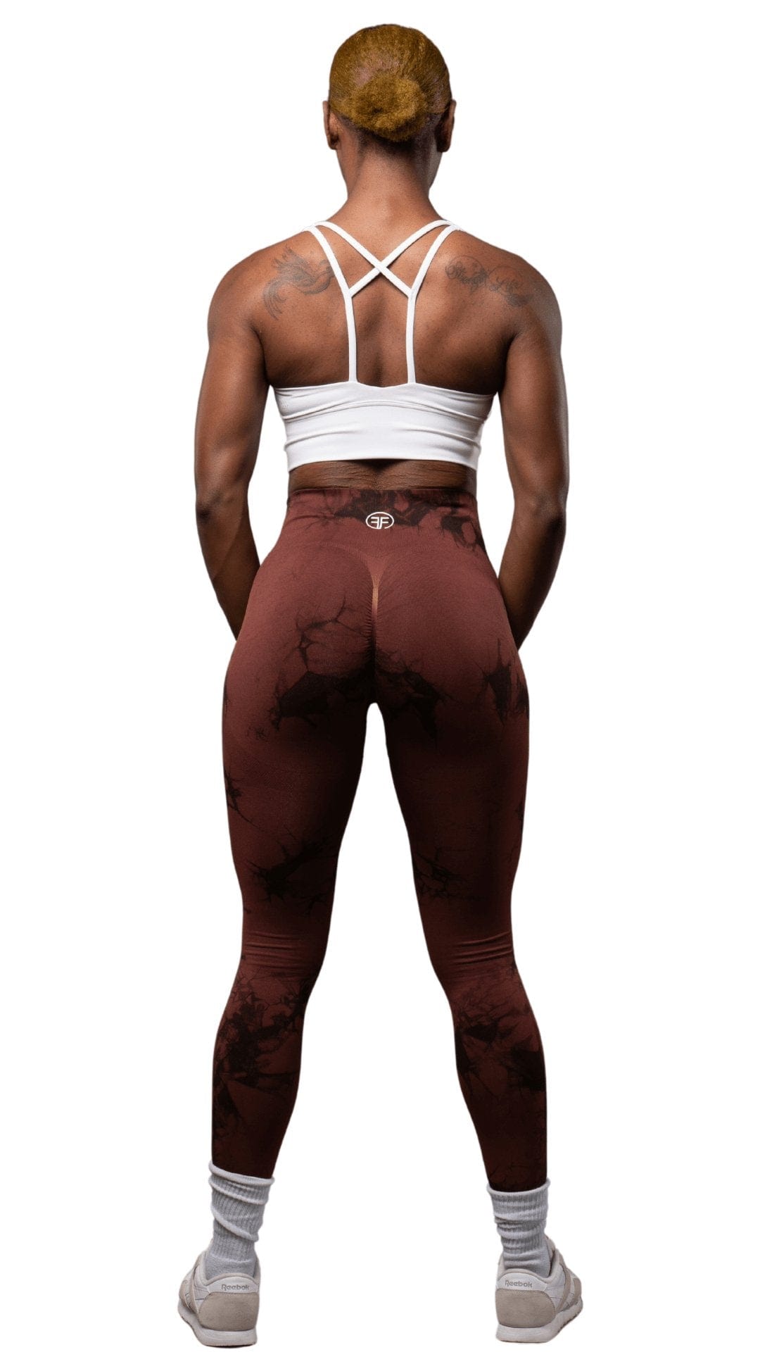 FITT FASHION WEAR LLC LEGGINGS Marbel Tie Dye Brown