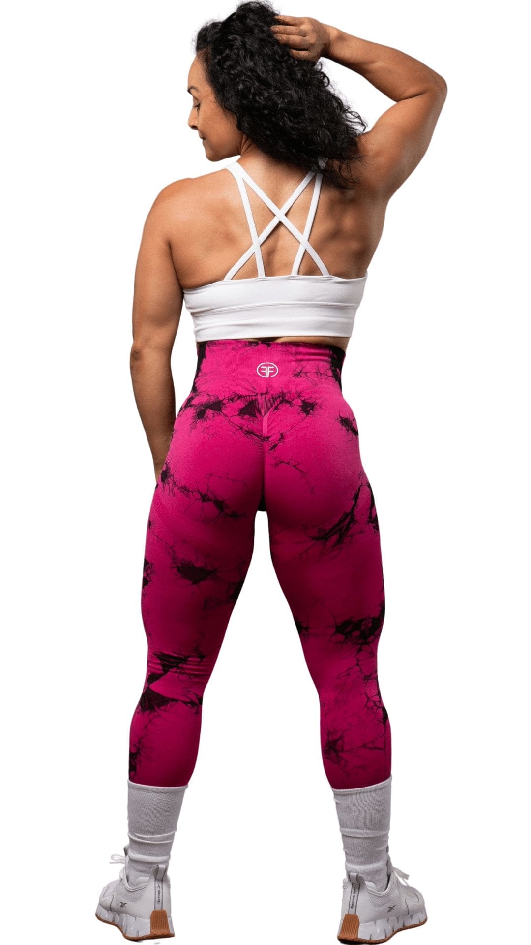 FITT FASHION WEAR LLC LEGGINGS Marbel Tie Dye Hot PInk