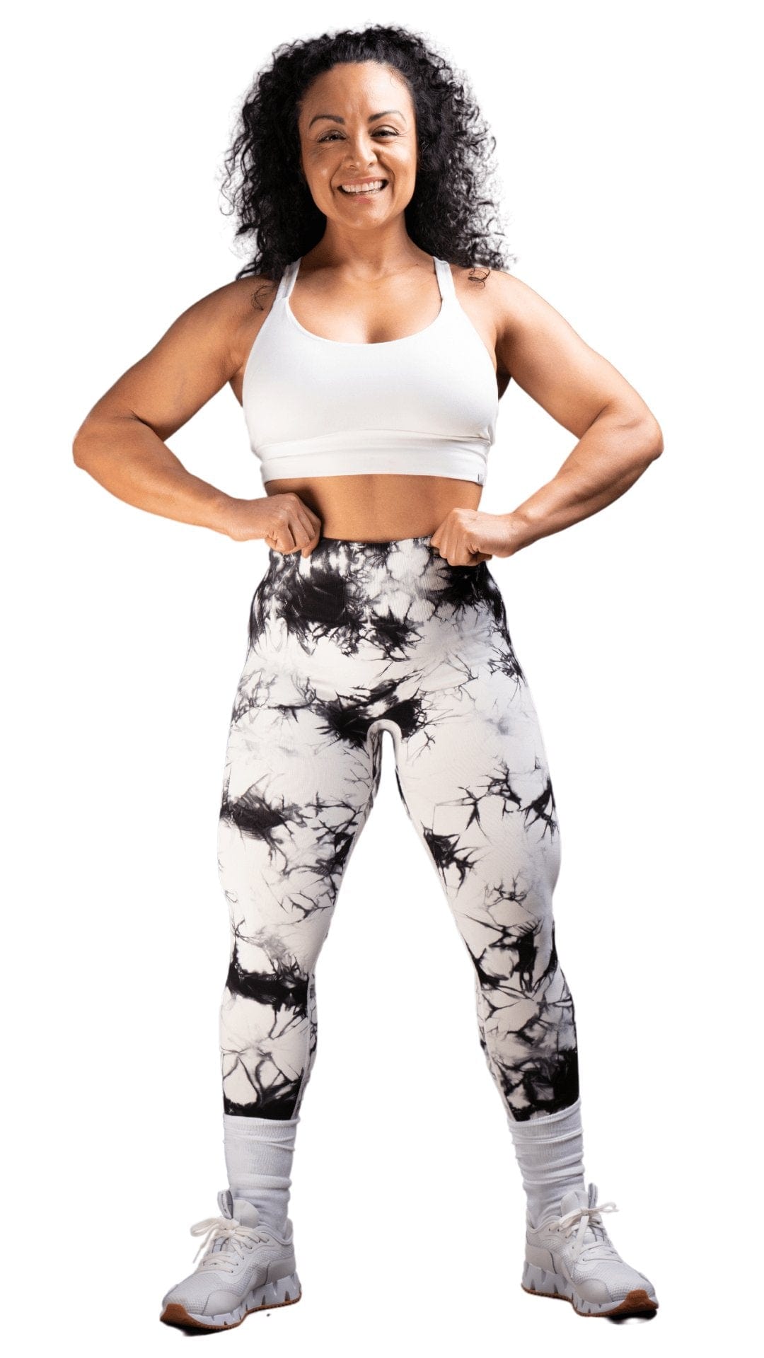 FITT FASHION WEAR LLC LEGGINGS Marbel Tie Dye white