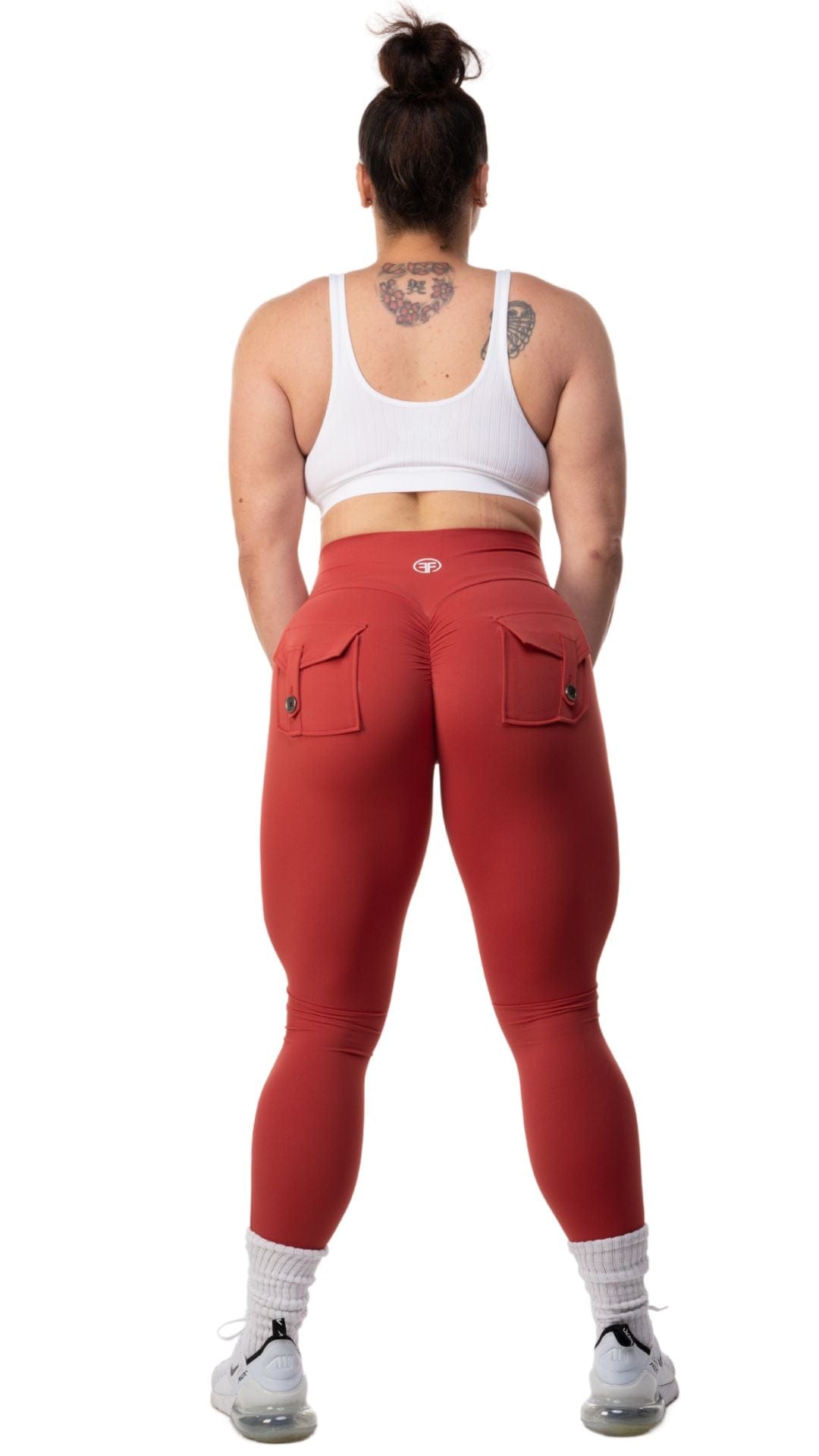 FITT FASHION WEAR LLC LEGGINGS Pocket Scrunch Leggings Burnt Orange