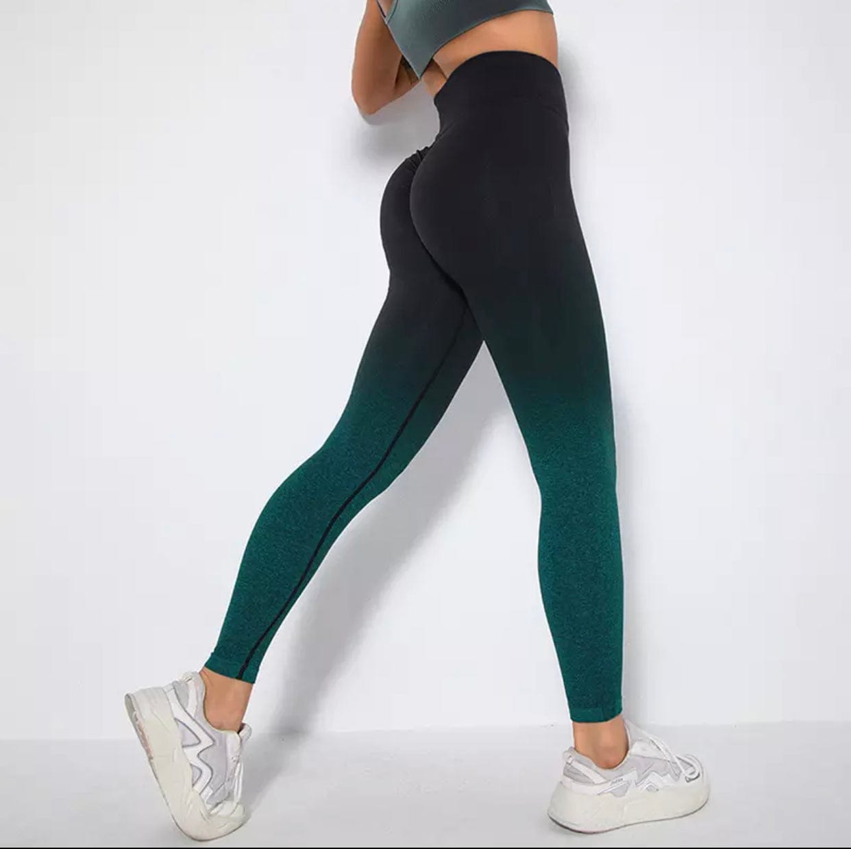 FITT FASHION WEAR LLC OMBRE SCRUNCH LEGGINGS BLACK