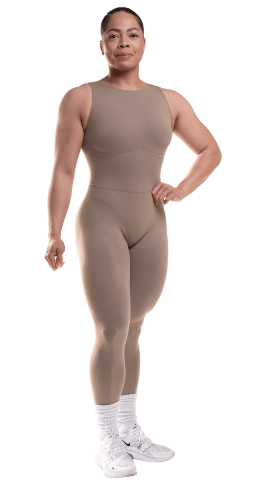 FITT FASHION WEAR LLC SETS Sensational Scrunch Bodysuit Beige
