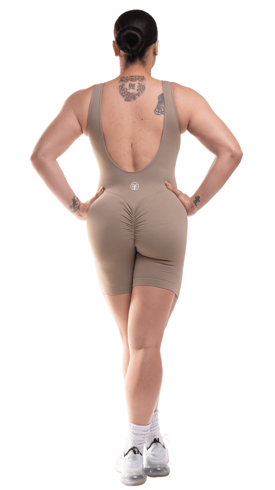 FITT FASHION WEAR LLC SETS Sensational Scrunch Bodysuit Short Beige