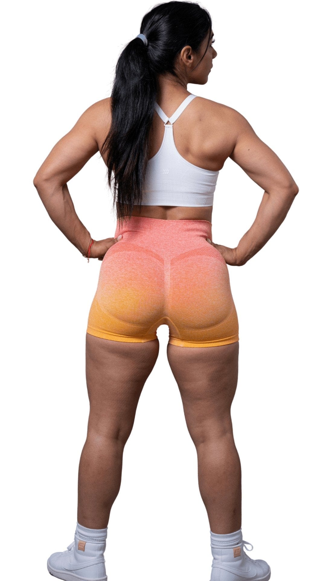 FITT FASHION WEAR LLC SHORTS Bold Ombre Scrunch Sherbert
