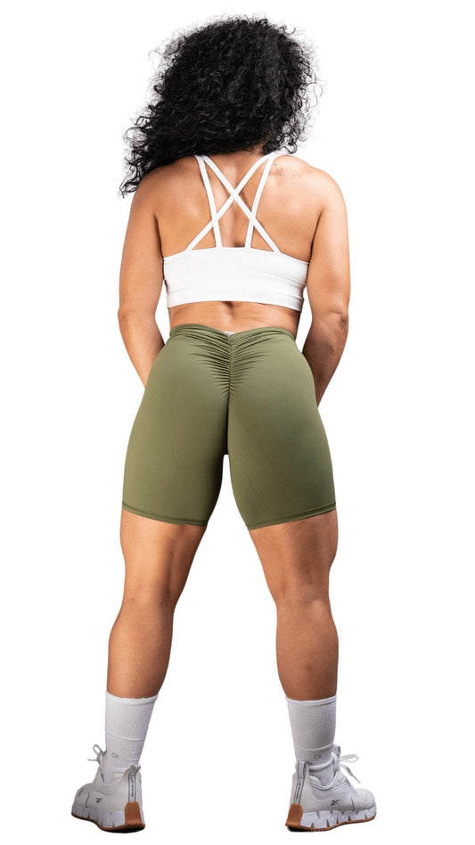 FITT FASHION WEAR LLC SHORTS Crucial Scrunch Shorts Army Green