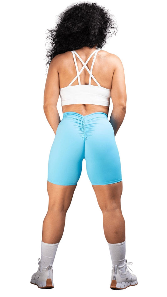 FITT FASHION WEAR LLC SHORTS Crucial Scrunch Shorts Light Blue