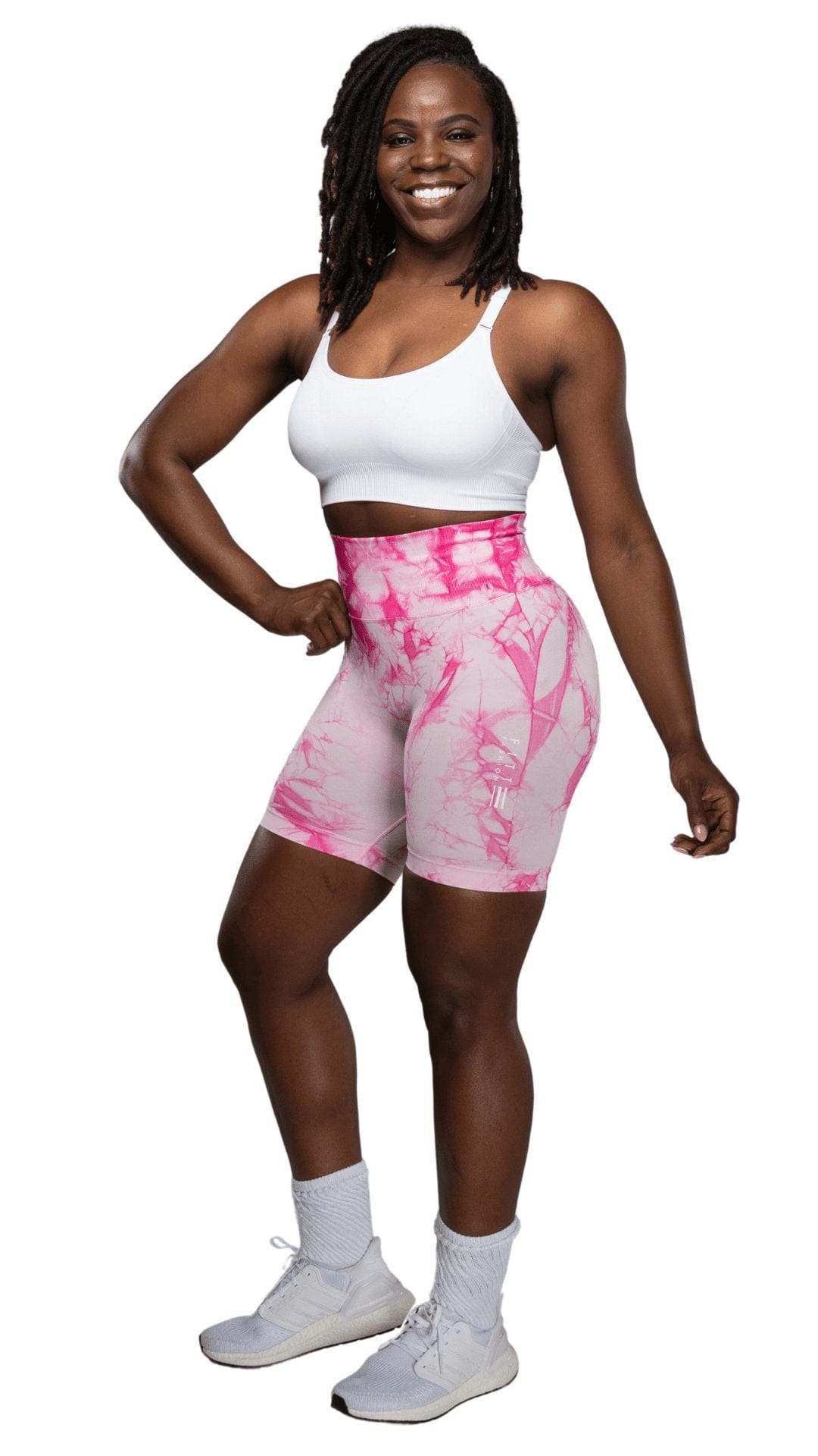 FITT FASHION WEAR LLC SHORTS Marbel Tie Dye Pink