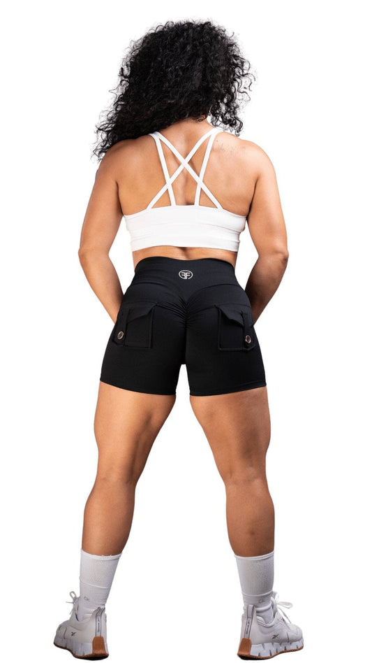 FITT FASHION WEAR LLC SHORTS Pocket Scrunch Shorts Black