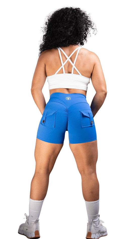 FITT FASHION WEAR LLC SHORTS Pocket Scrunch Shorts Bright Blue