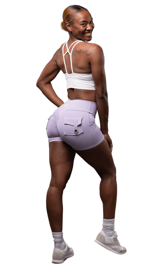 FITT FASHION WEAR LLC SHORTS Pocket Scrunch Shorts Lavender