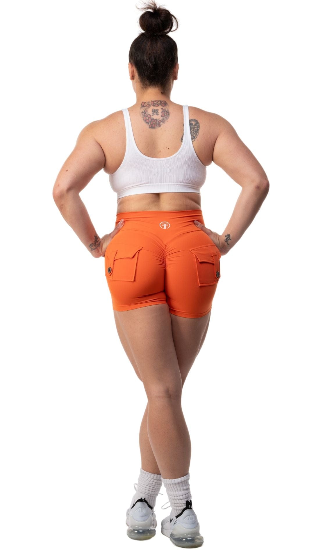 FITT FASHION WEAR LLC SHORTS Pocket Scrunch Shorts Orange