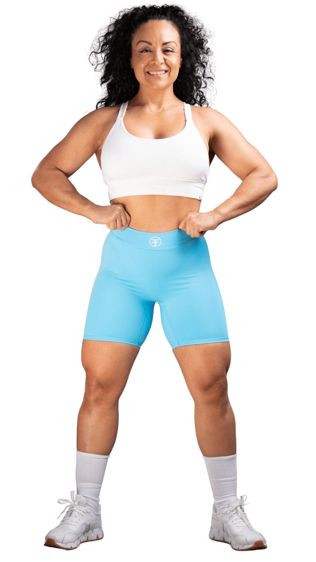 FITT FASHION WEAR LLC SHORTS SMALL Crucial Scrunch Shorts Light Blue