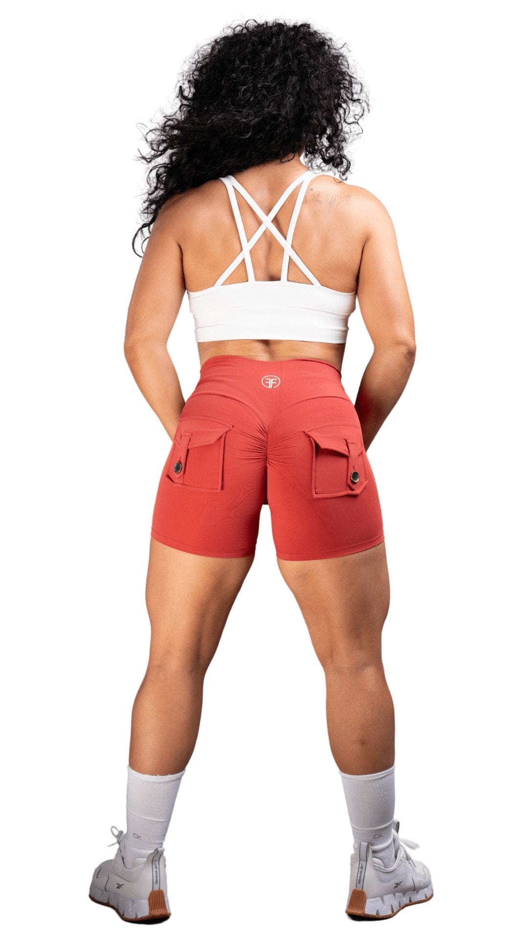 FITT FASHION WEAR LLC SHORTS SMALL Pocket Scrunch Shorts Burnt Orange