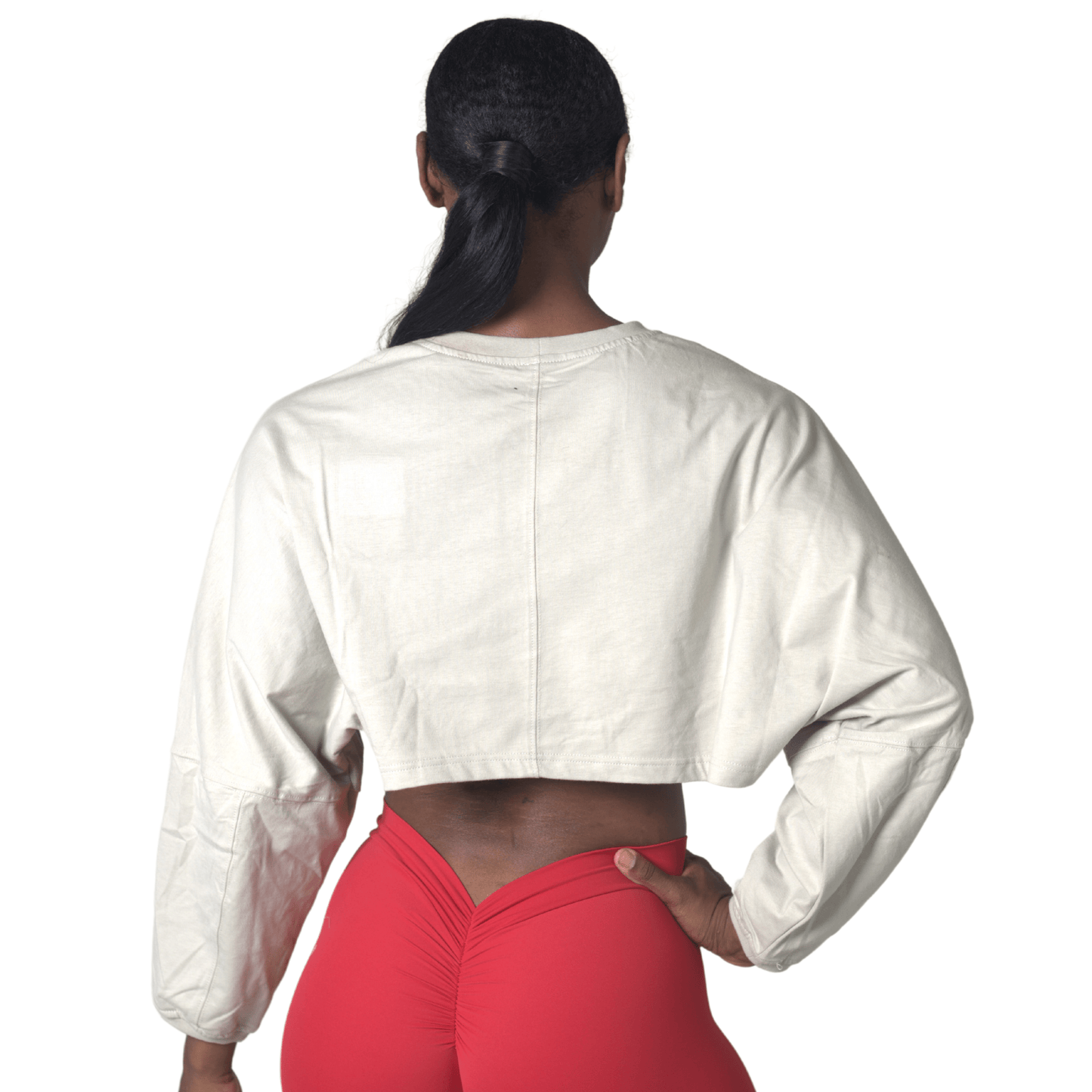 FITT FASHION WEAR LLC TOPS Sassy Oversize Crop Tops Beige