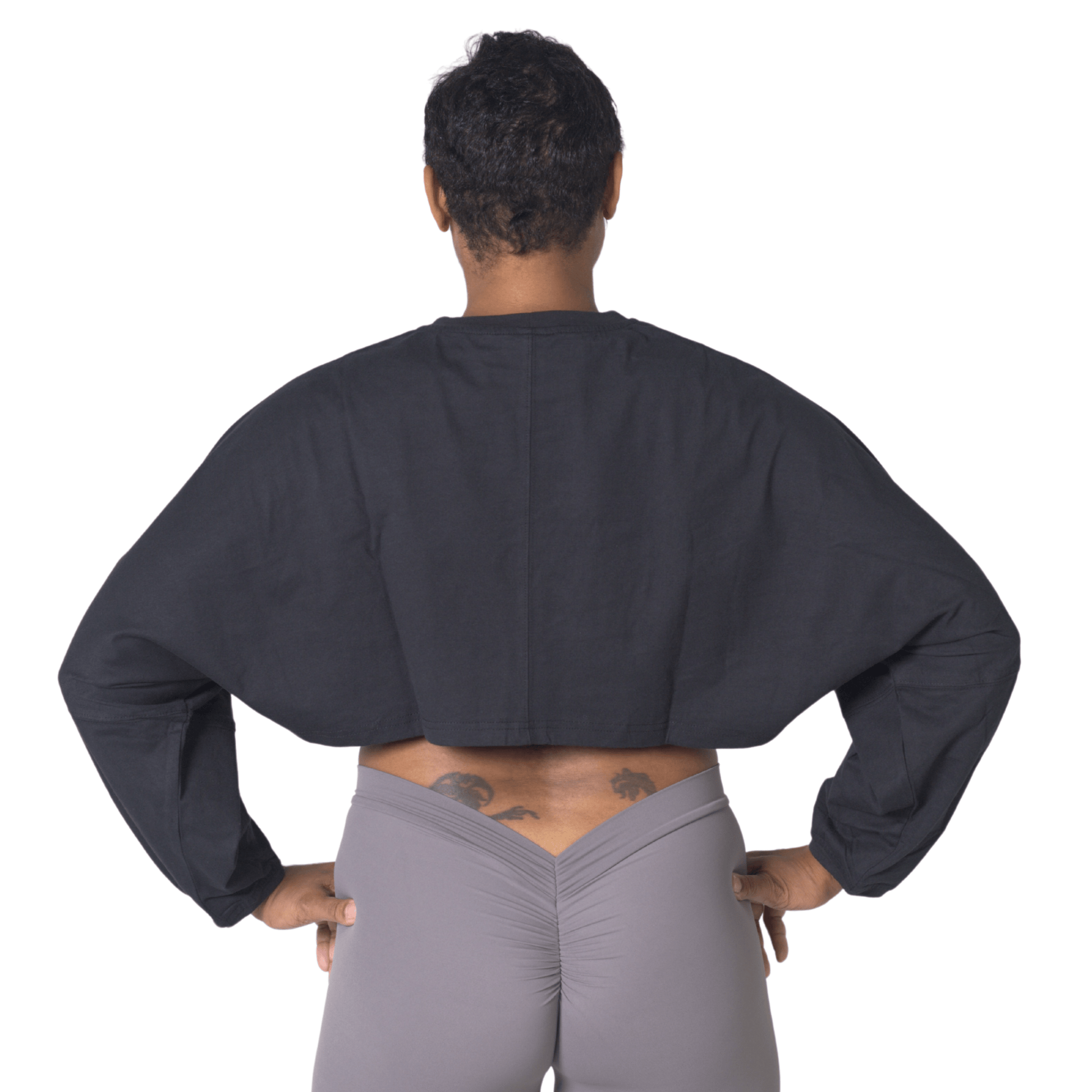 FITT FASHION WEAR LLC TOPS Sassy Oversize Crop Tops Black