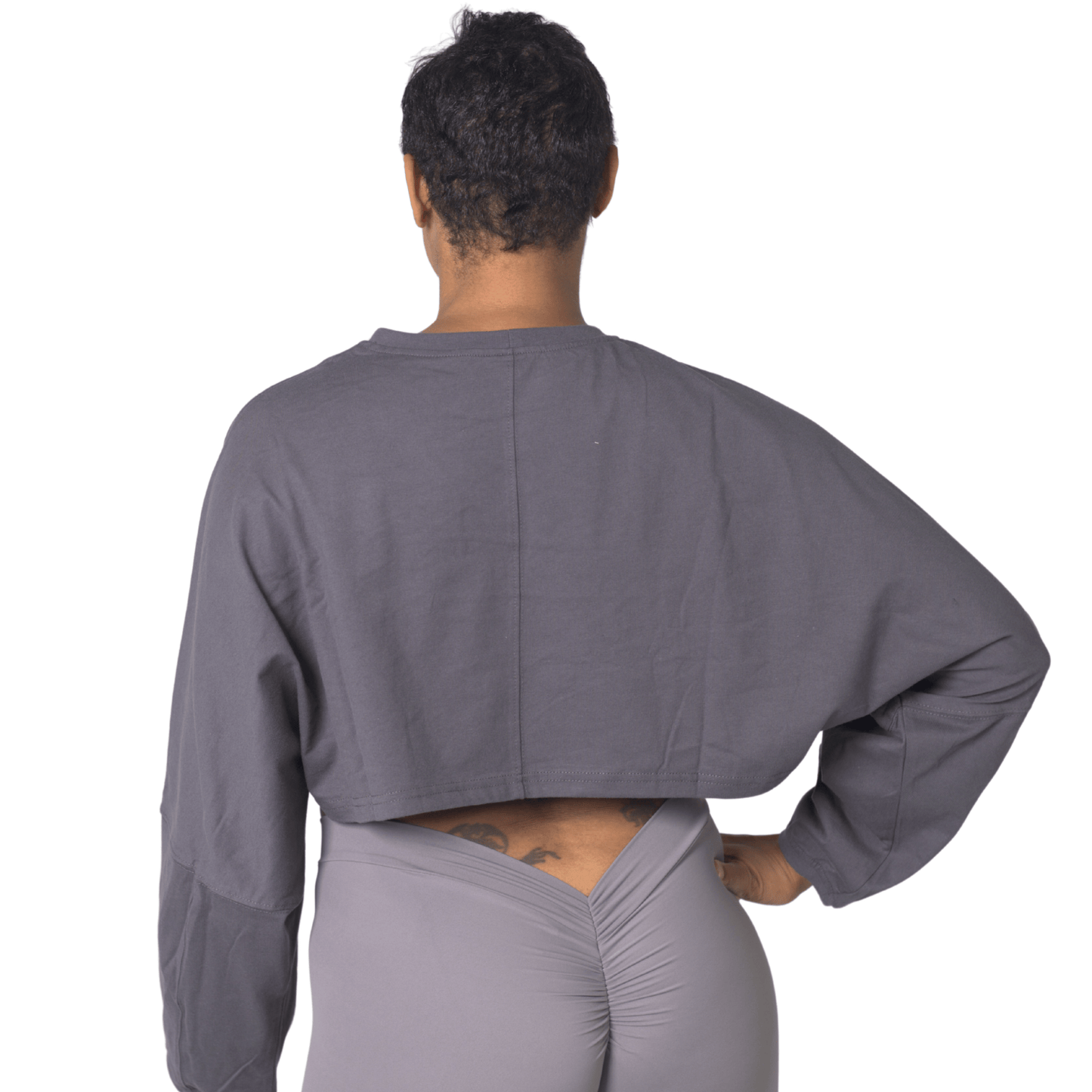 FITT FASHION WEAR LLC TOPS Small Sassy Oversize Crop Tops Dark Grey