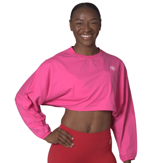 FITT FASHION WEAR LLC TOPS Small Sassy Oversize Crop Tops Pink