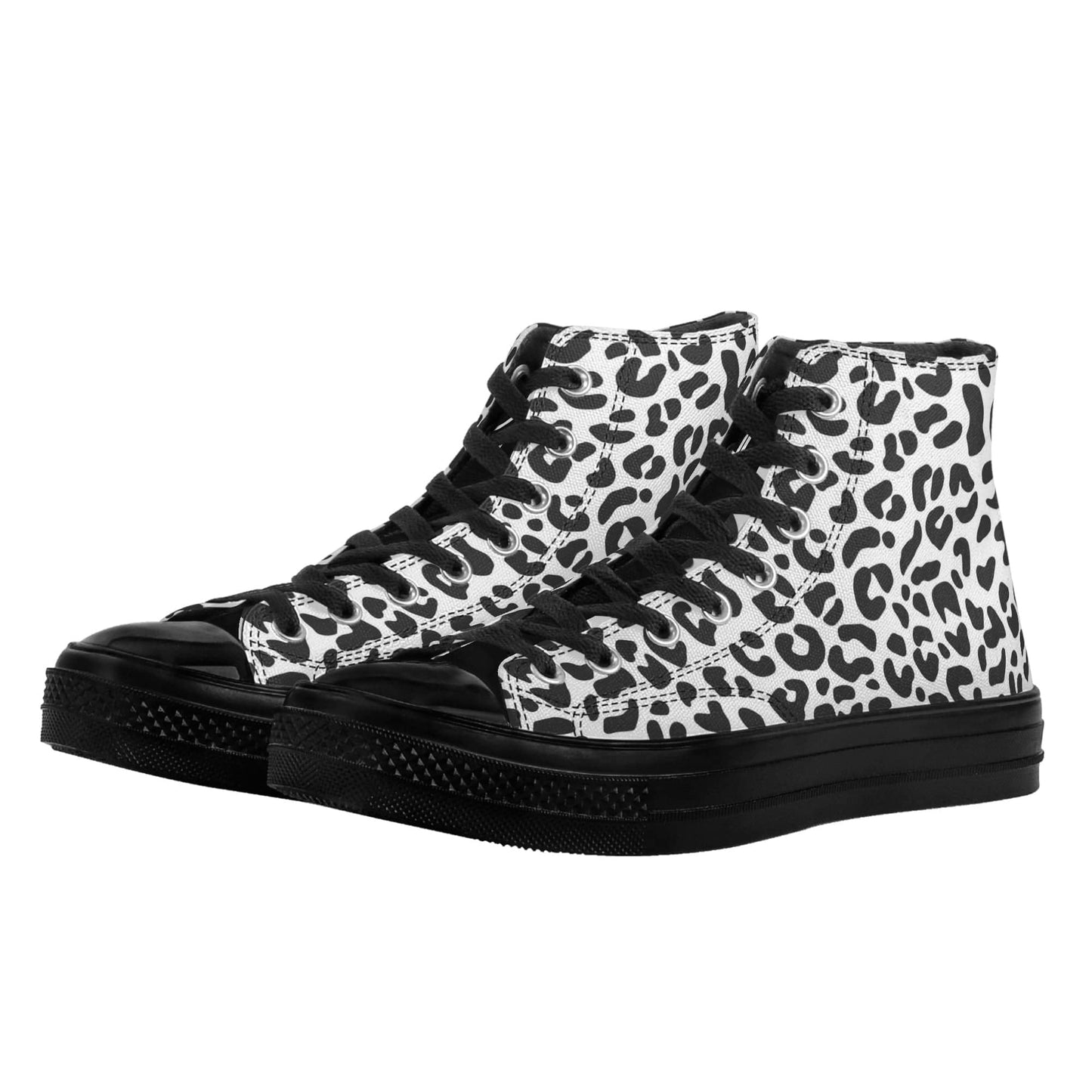 FITT FASHION US5.5 (EU36) HI-TOP CANVAS SNEAKERS SNOW LEOPARD