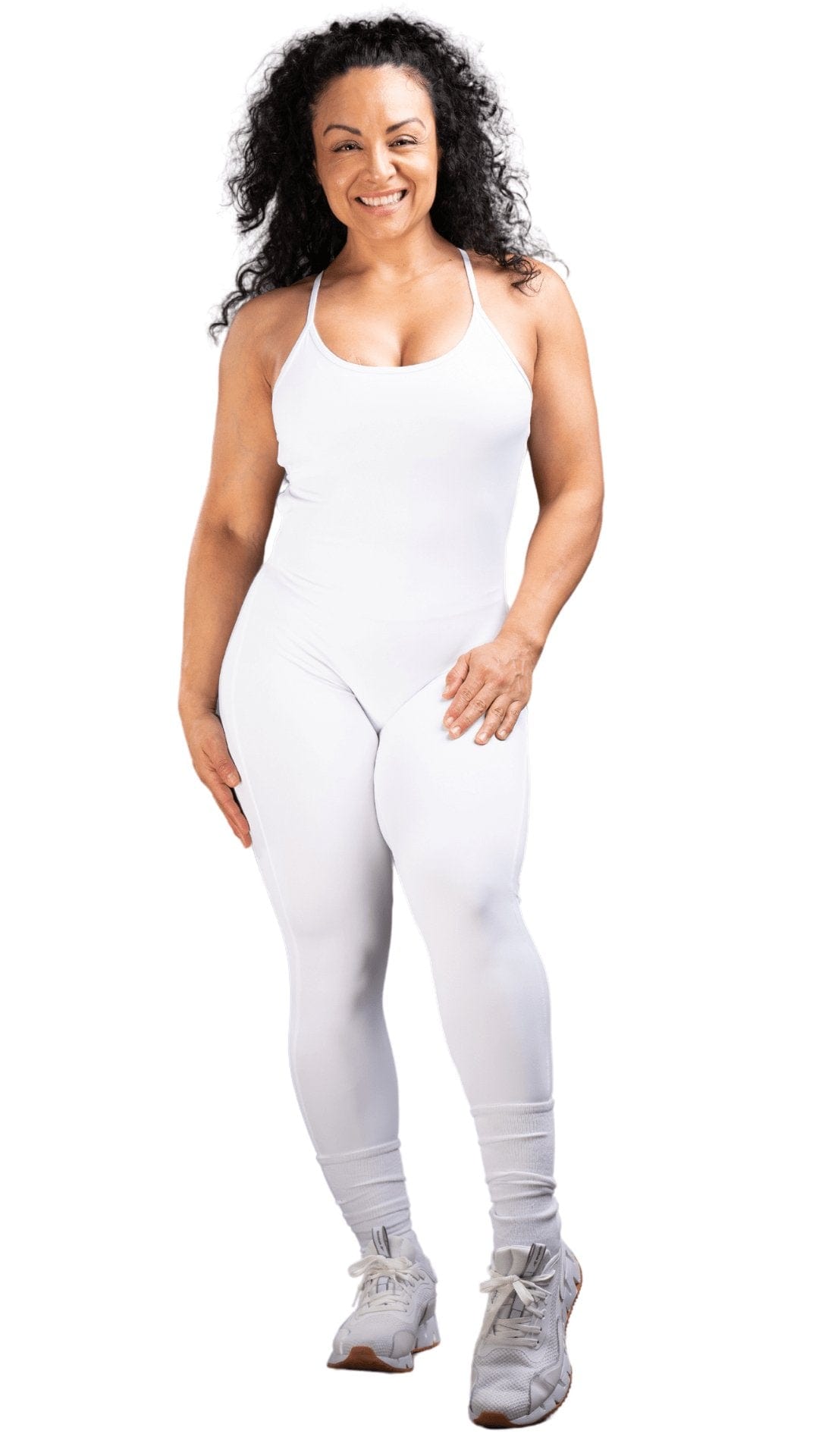 FITT FASHION WEAR LLC BODYSUIT Small Trinity Long Bodysuit White