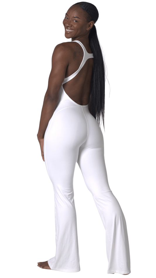 FITT FASHION WEAR LLC BODYSUIT Ultra Flare Bodysuit White