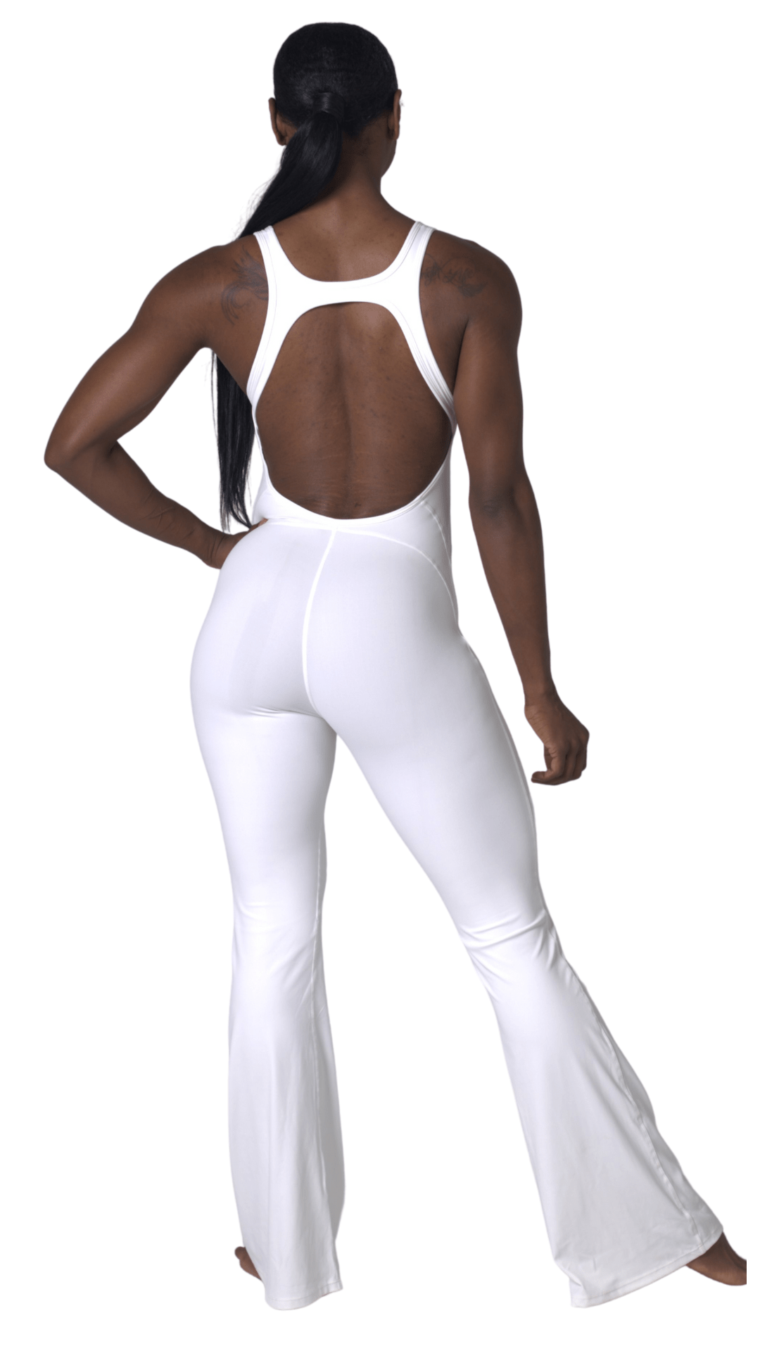 FITT FASHION WEAR LLC BODYSUIT Ultra Flare Bodysuit White