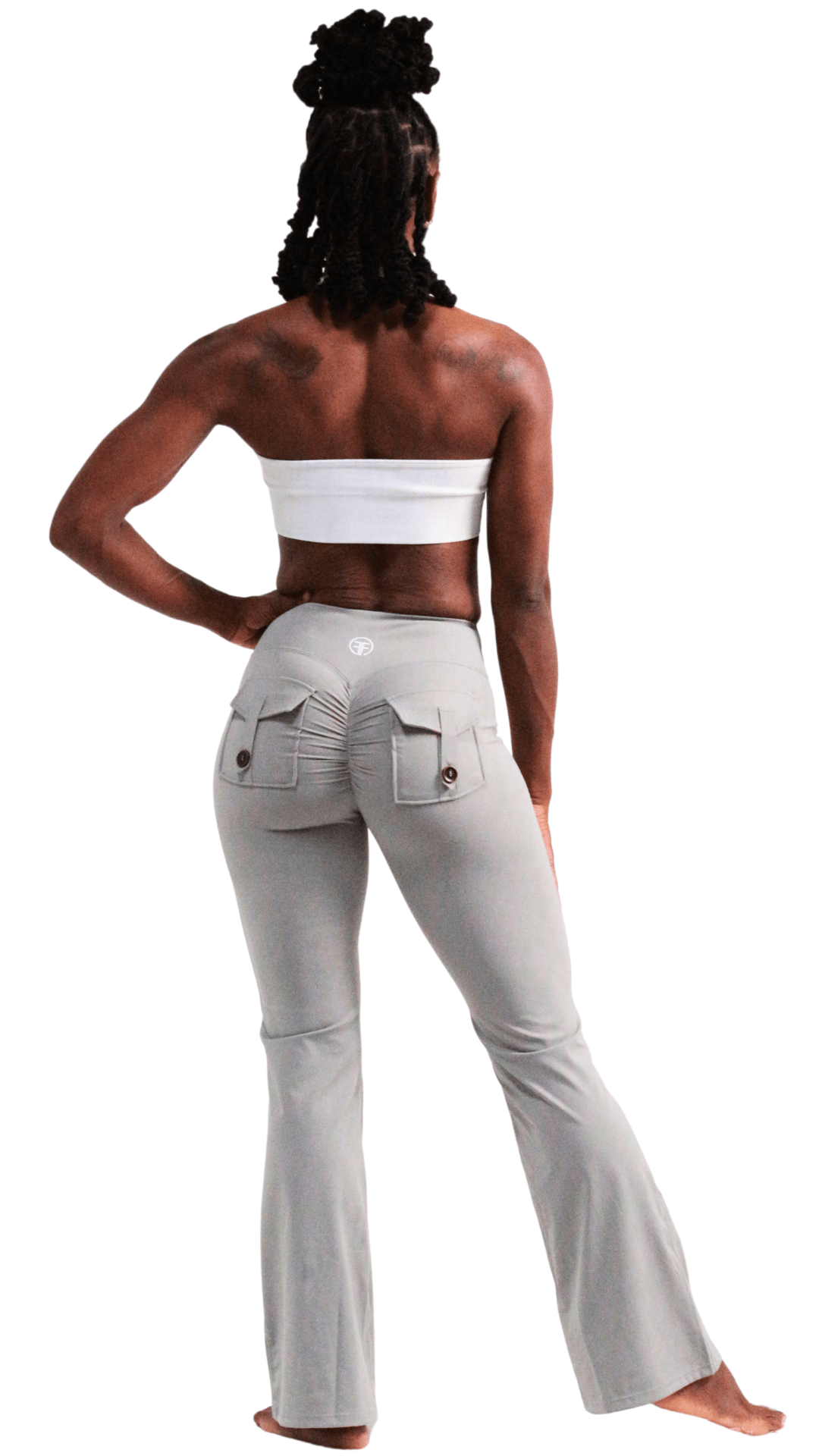 FITT FASHION WEAR LLC LEGGINGS Pocket Scrunch Flare Leggings Grey