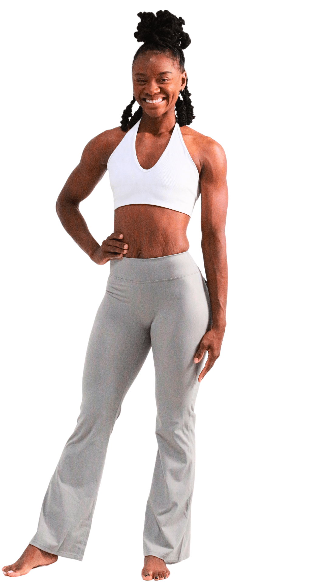 FITT FASHION WEAR LLC LEGGINGS Pocket Scrunch Flare Leggings Grey