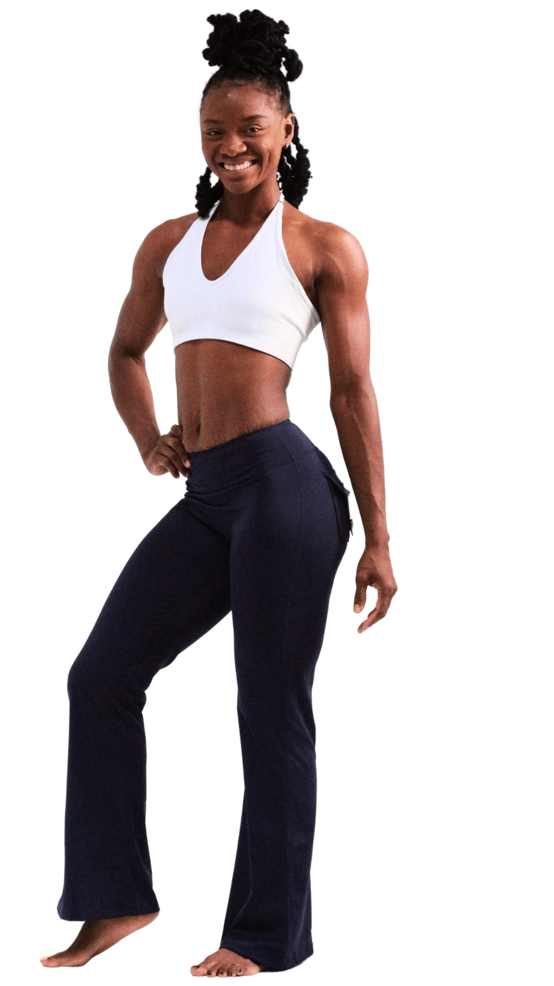 FITT FASHION WEAR LLC LEGGINGS Pocket Scrunch Flare Leggings Navy