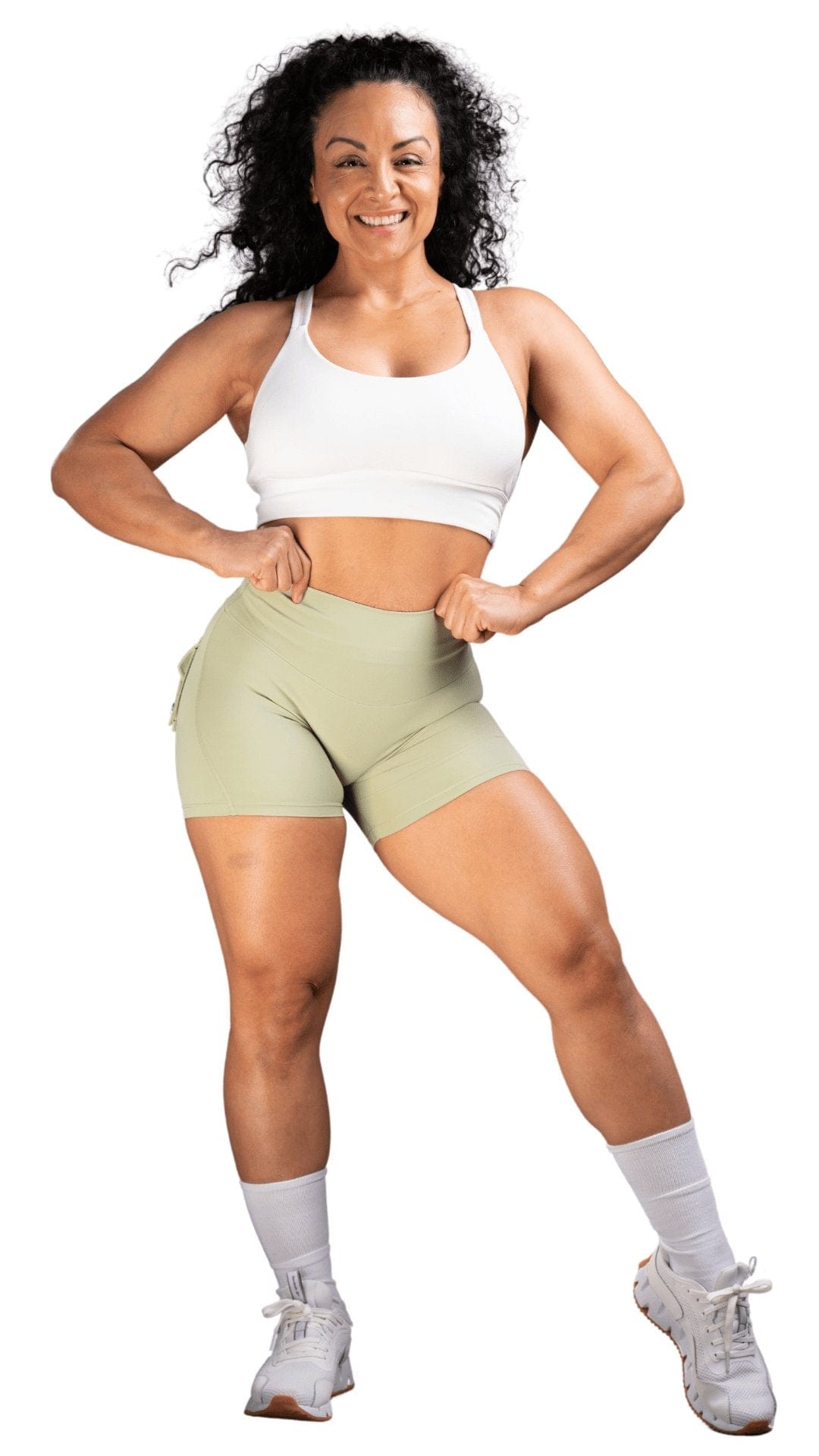 FITT FASHION WEAR LLC SHORTS Pocket Scrunch Shorts Army Green