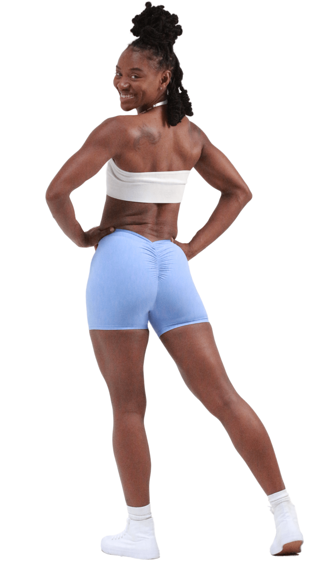 FITT FASHION WEAR LLC SHORTS SMALL Crucial Scrunch Shorts Mids Sky Blue